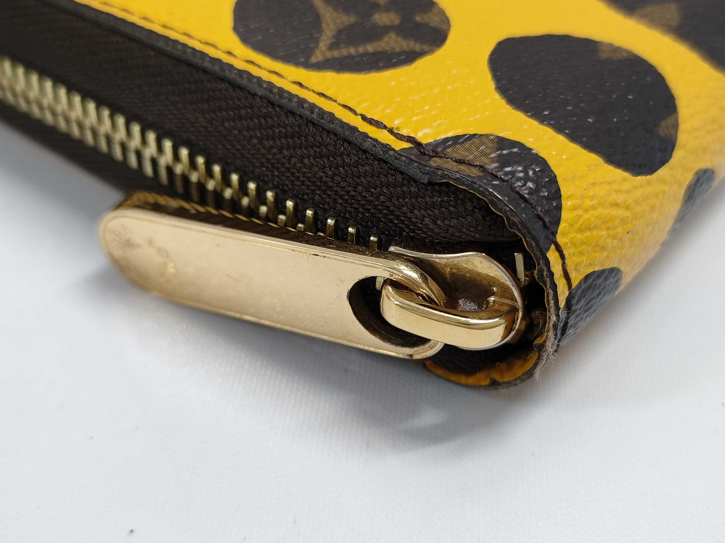 LOUIS VUITTON M60449 Limited Edition Zippy Wallet Monogram Pumpkin Polka Dot Jaune with Box and Dust Bag