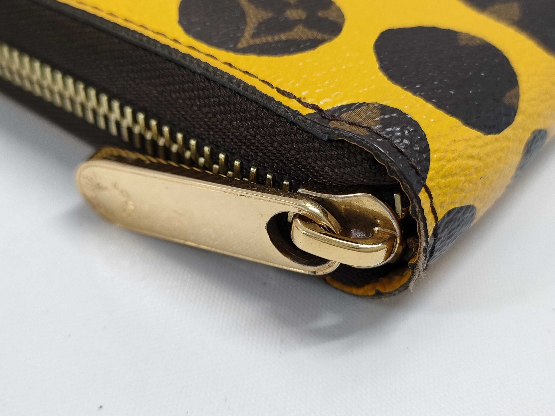LOUIS VUITTON M60449 Limited Edition Zippy Wallet Monogram Pumpkin Polka Dot Jaune with Box and Dust Bag