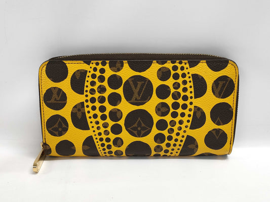 LOUIS VUITTON M60449 Limited Edition Zippy Wallet Monogram Pumpkin Polka Dot Jaune with Box and Dust Bag
