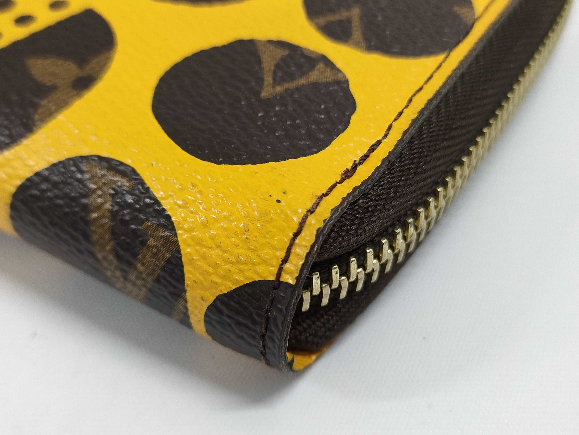 LOUIS VUITTON M60449 Limited Edition Zippy Wallet Monogram Pumpkin Polka Dot Jaune with Box and Dust Bag