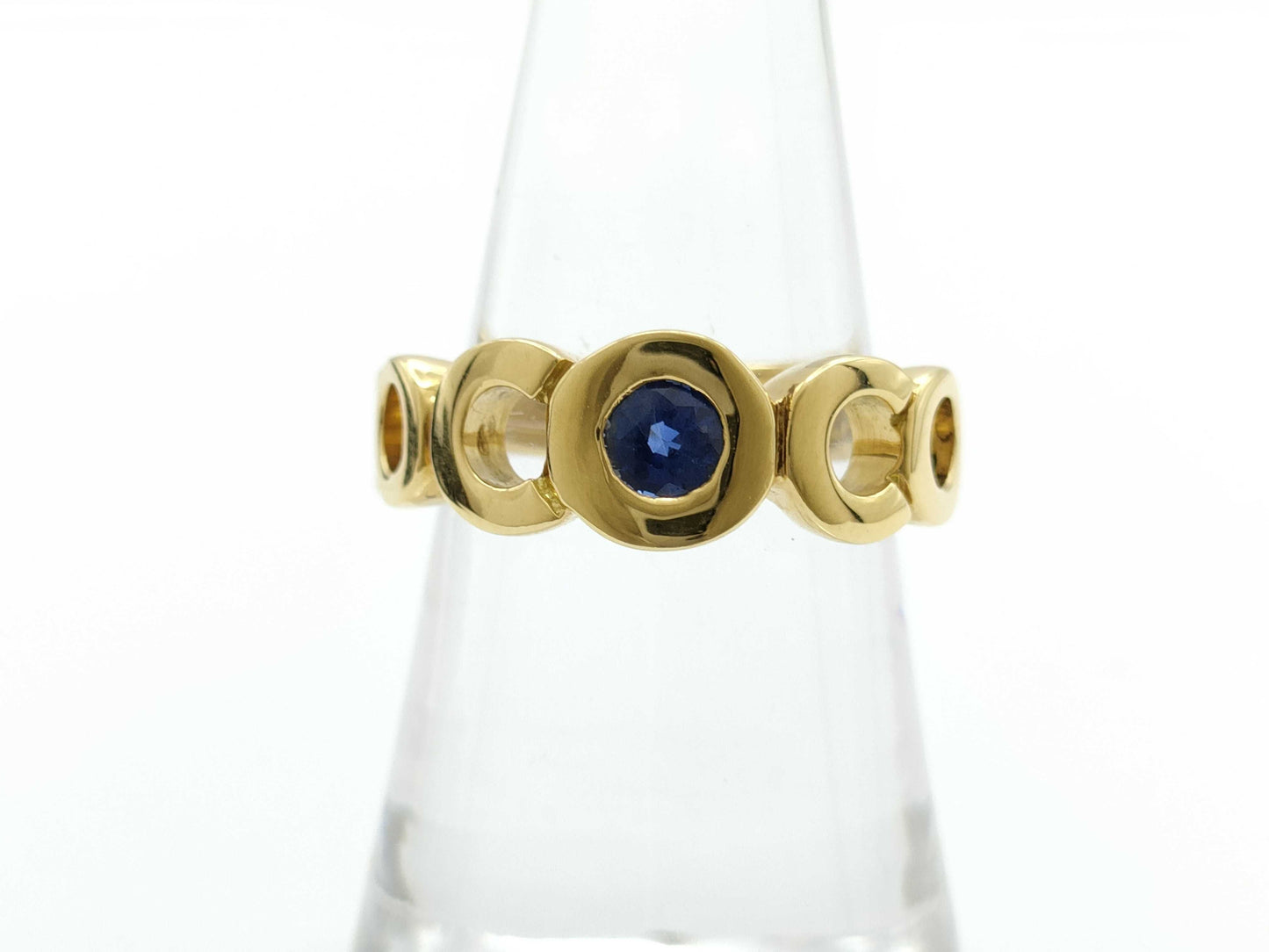 CHANEL Coco Sapphire YG 750 7.6g Ring