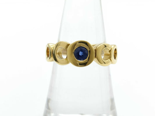 CHANEL Coco Sapphire YG 750 7.6g Ring