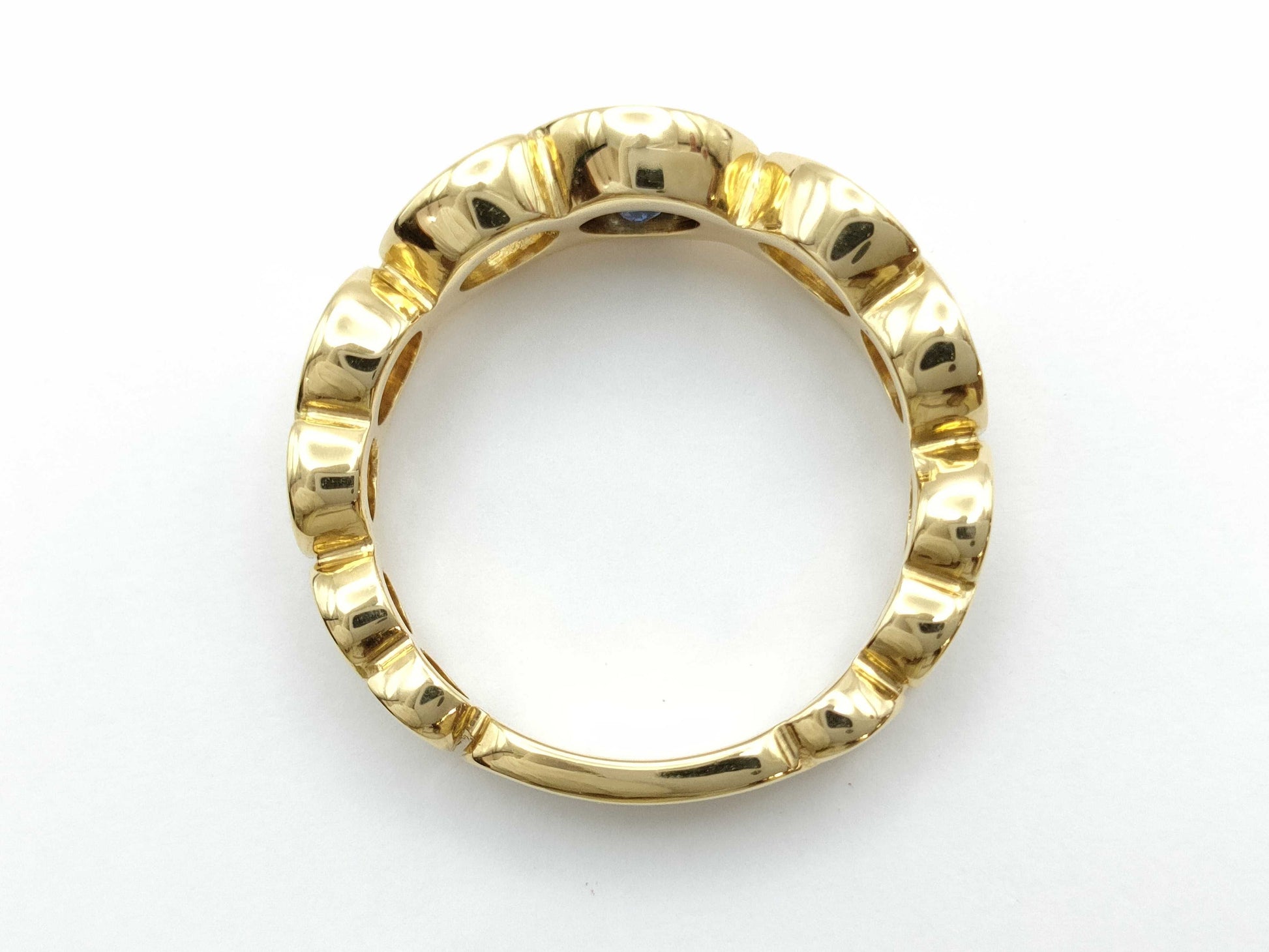 CHANEL Coco Sapphire YG 750 7.6g Ring