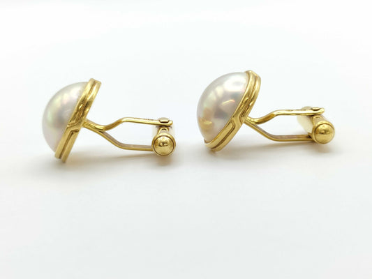 TASAKI Mabe Pearl Diameter Approx. 12.4mm K18 10.0g Tie Pin Cuffs