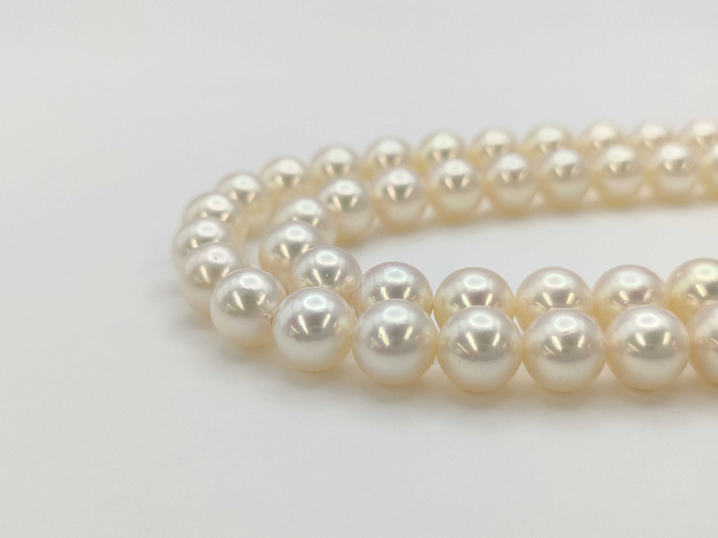 TASAKI 2-row colored stone pearl diameter approx. 7.4-7.8mm K14WG 77.4g necklace