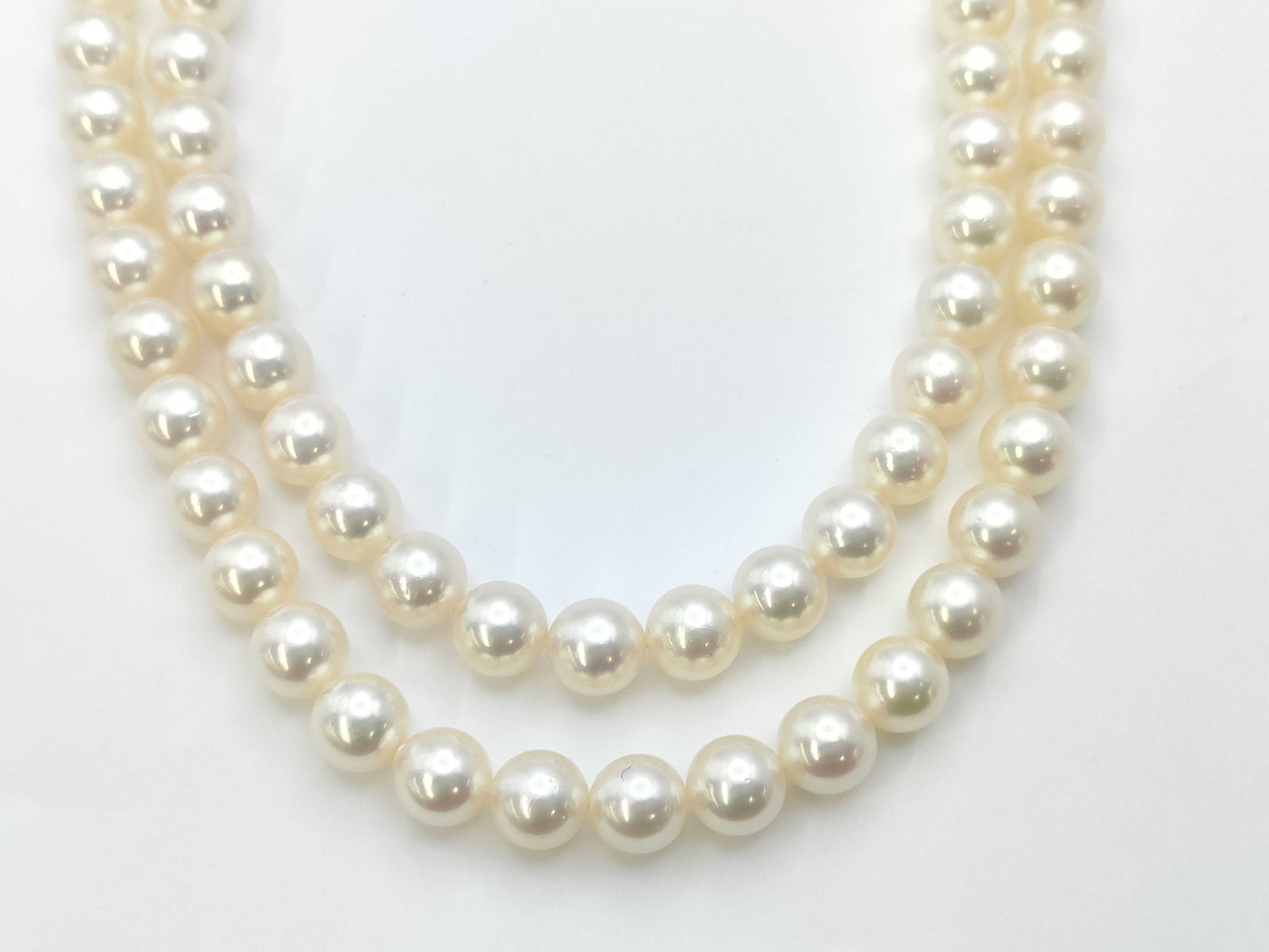 TASAKI 2-row colored stone pearl diameter approx. 7.4-7.8mm K14WG 77.4g necklace