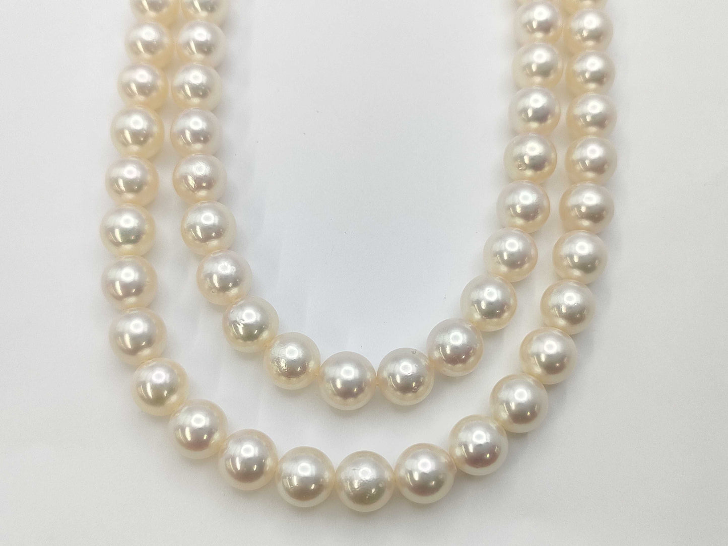 TASAKI 2-row colored stone pearl diameter approx. 7.4-7.8mm K14WG 77.4g necklace