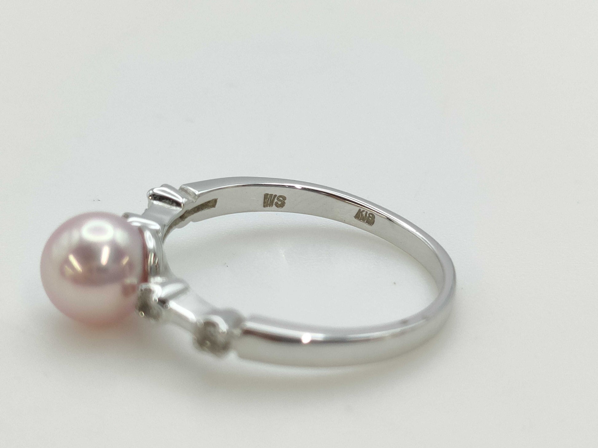 Vendome Aoyama Pearl Diameter Approx. 6.0mm Transparent Stone K18WG 2.0g Ring