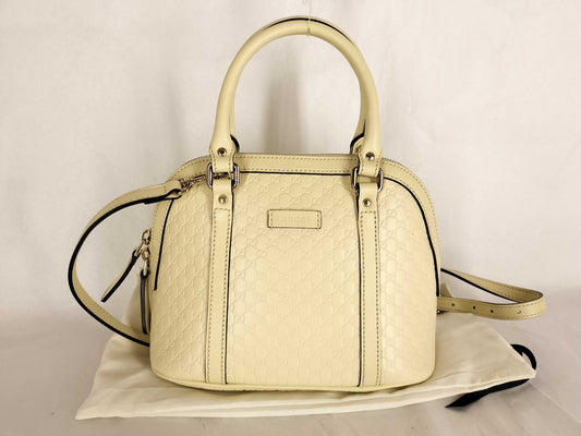 GUCCI GG Micro GG Shoulder Bag White Shoulder Bag