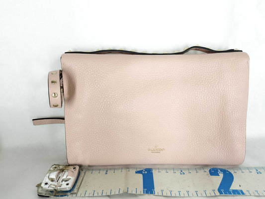 VALENTINO Leather Studded Shoulder Bag, Pink