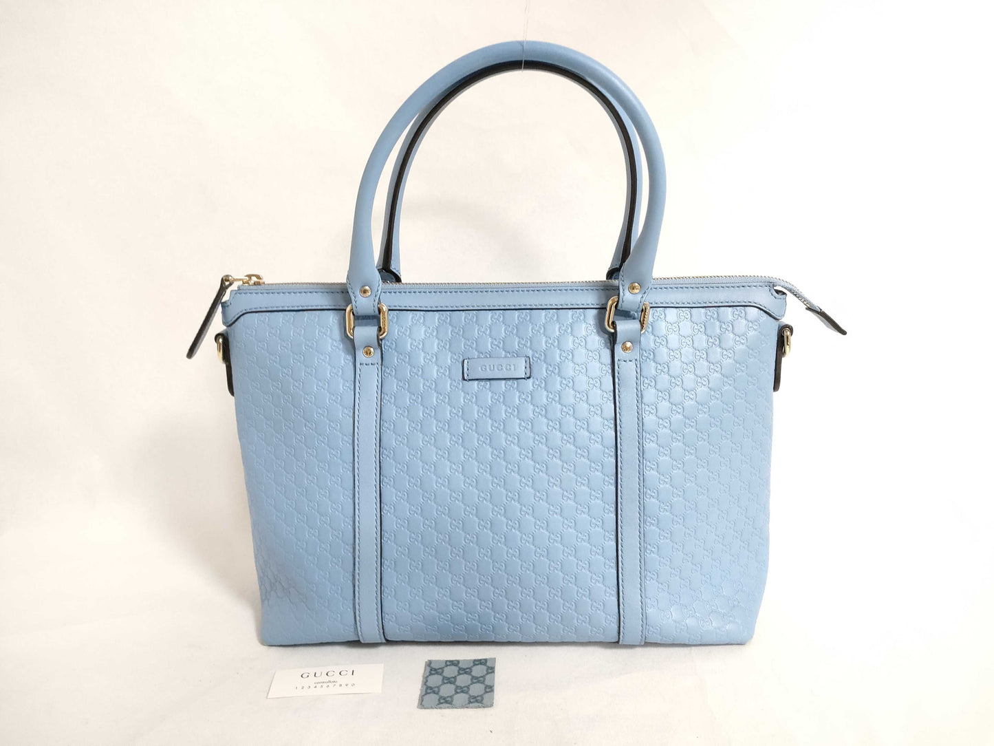 GUCCI Micro GG Tote Bag, Light Blue