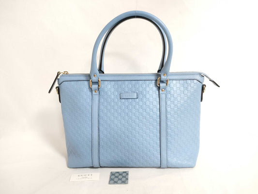 GUCCI Micro GG Tote Bag, Light Blue