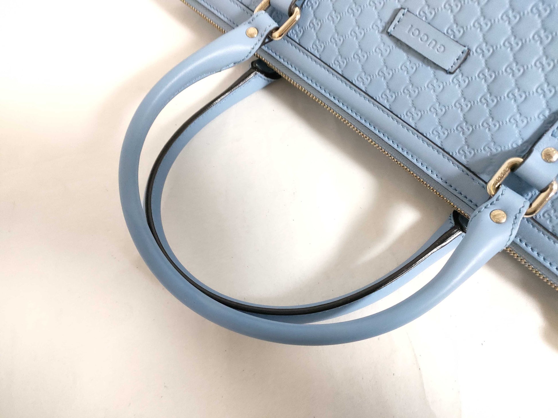 GUCCI Micro GG Tote Bag, Light Blue