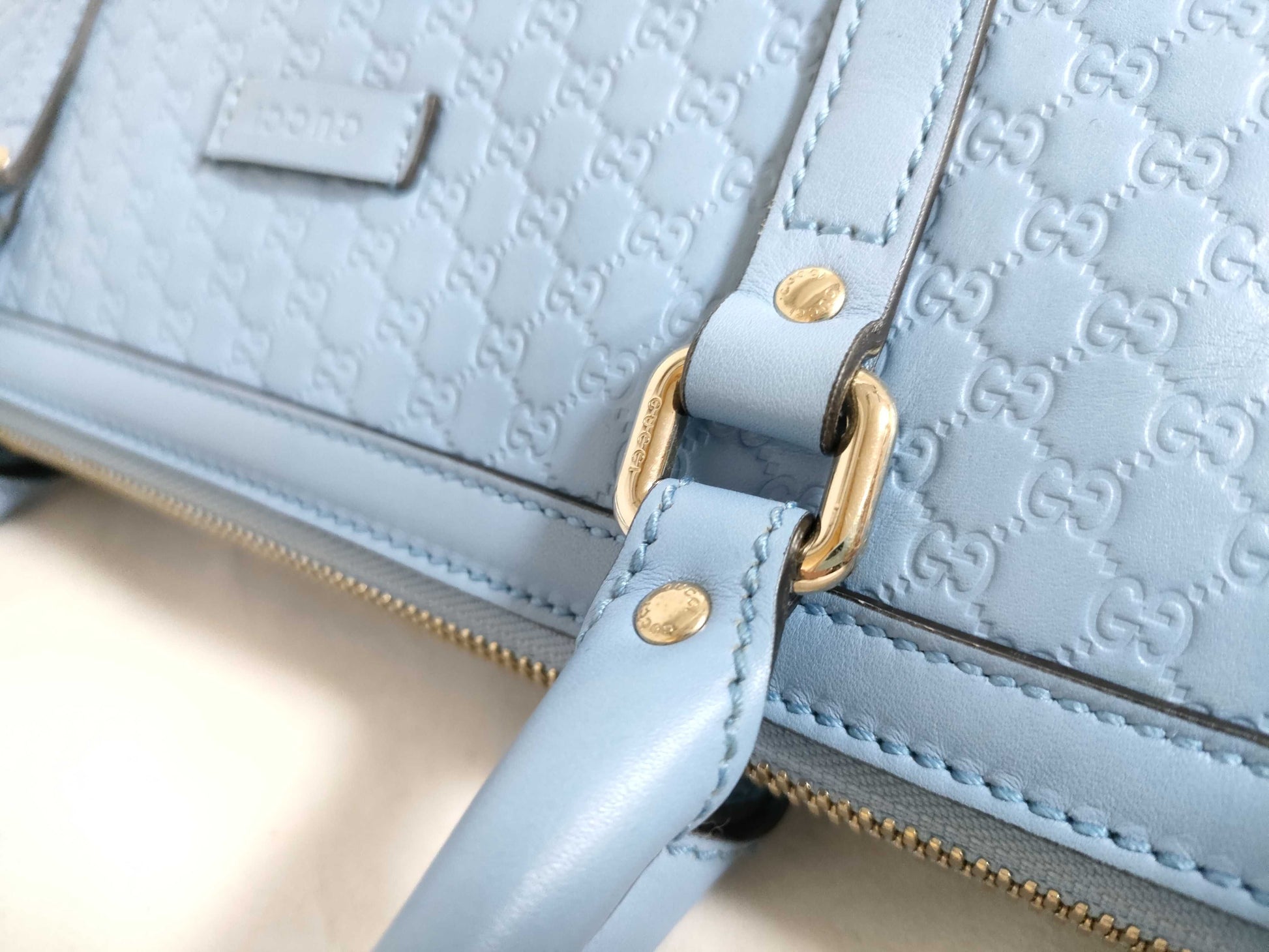 GUCCI Micro GG Tote Bag, Light Blue