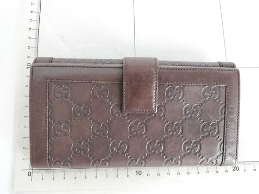 GUCCI Guccissima Long Wallet Brown Wallet