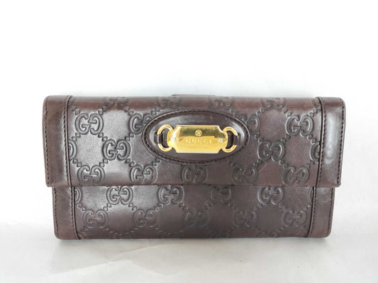 GUCCI Guccissima Long Wallet Brown Wallet