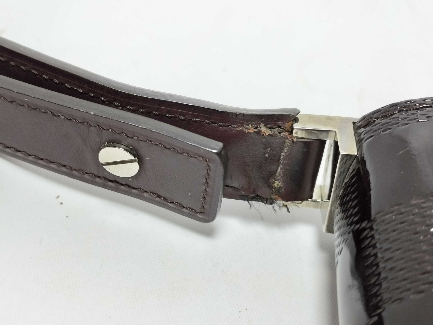 LOUIS VUITTON Damier Vernis Club Bordeaux Shoulder Bag