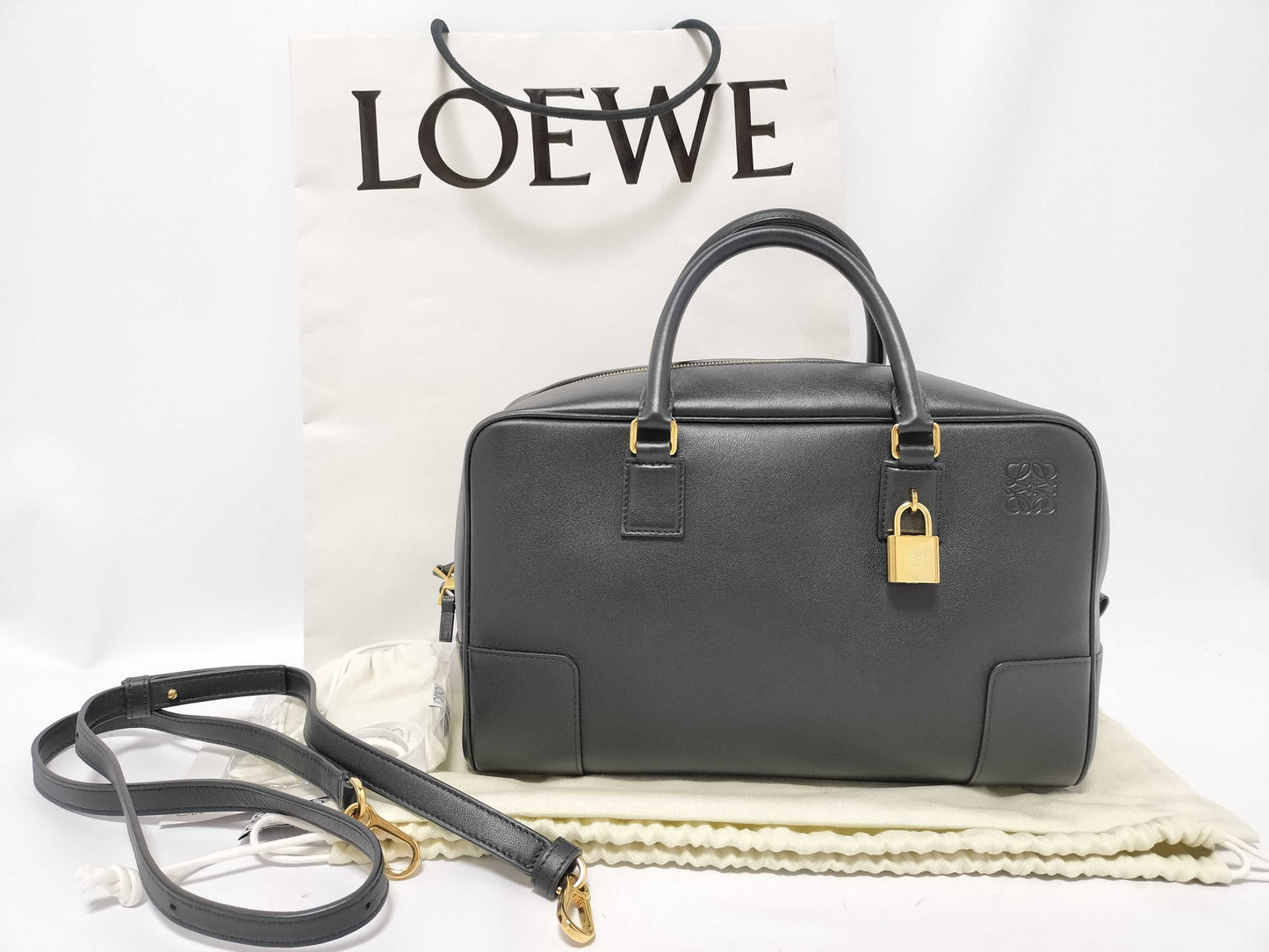 LOEWE Anagram Amazona 28 Handbag Black