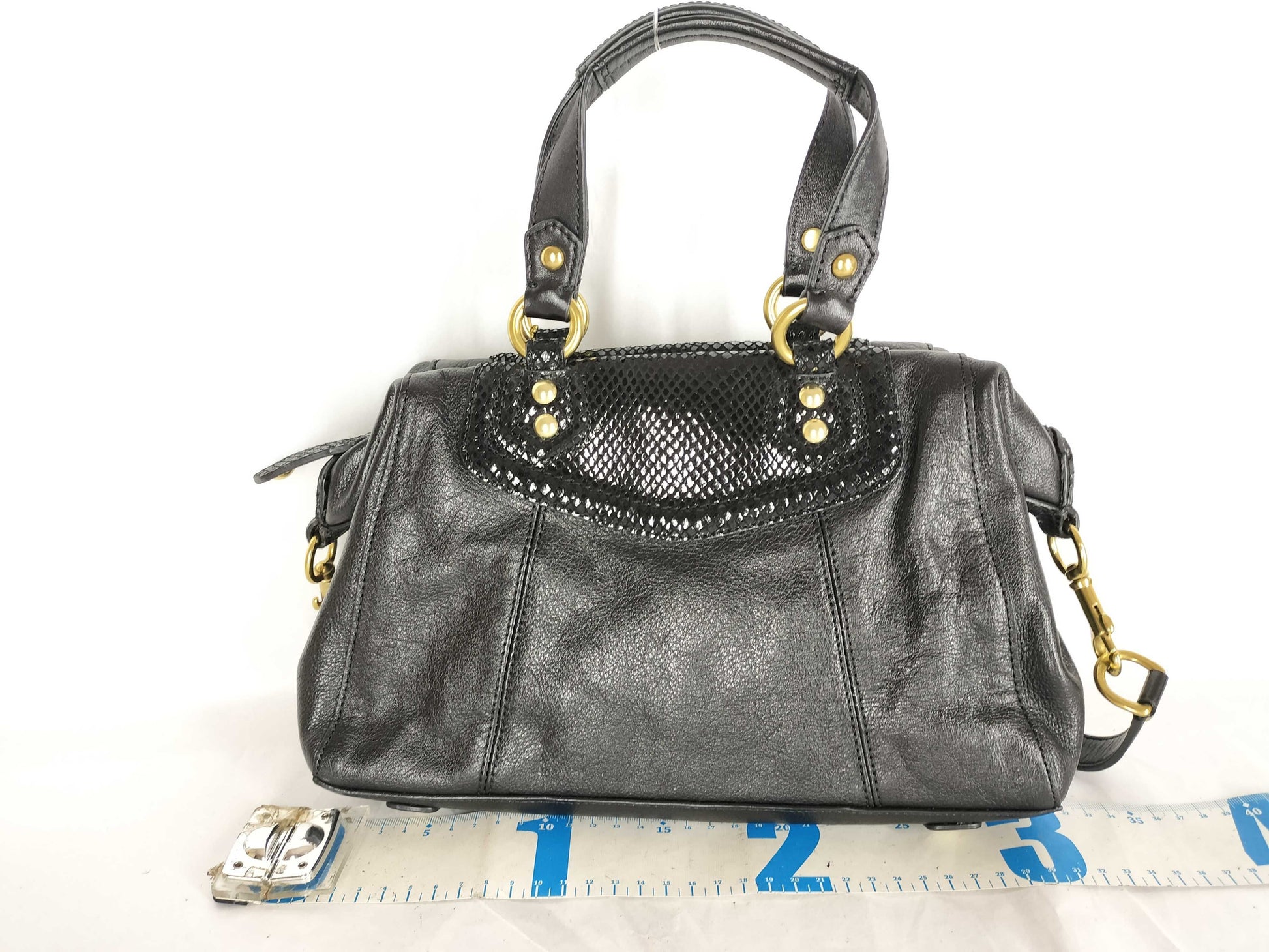 COACH Leather 2-Way Shoulder Bag, Black, Handbag