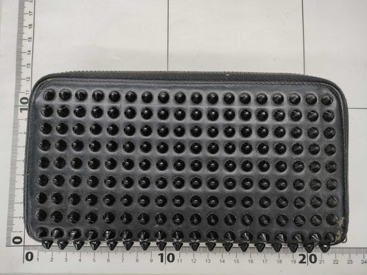 Christian Louboutin Louboutin Studded Zippy Wallet Black Wallet