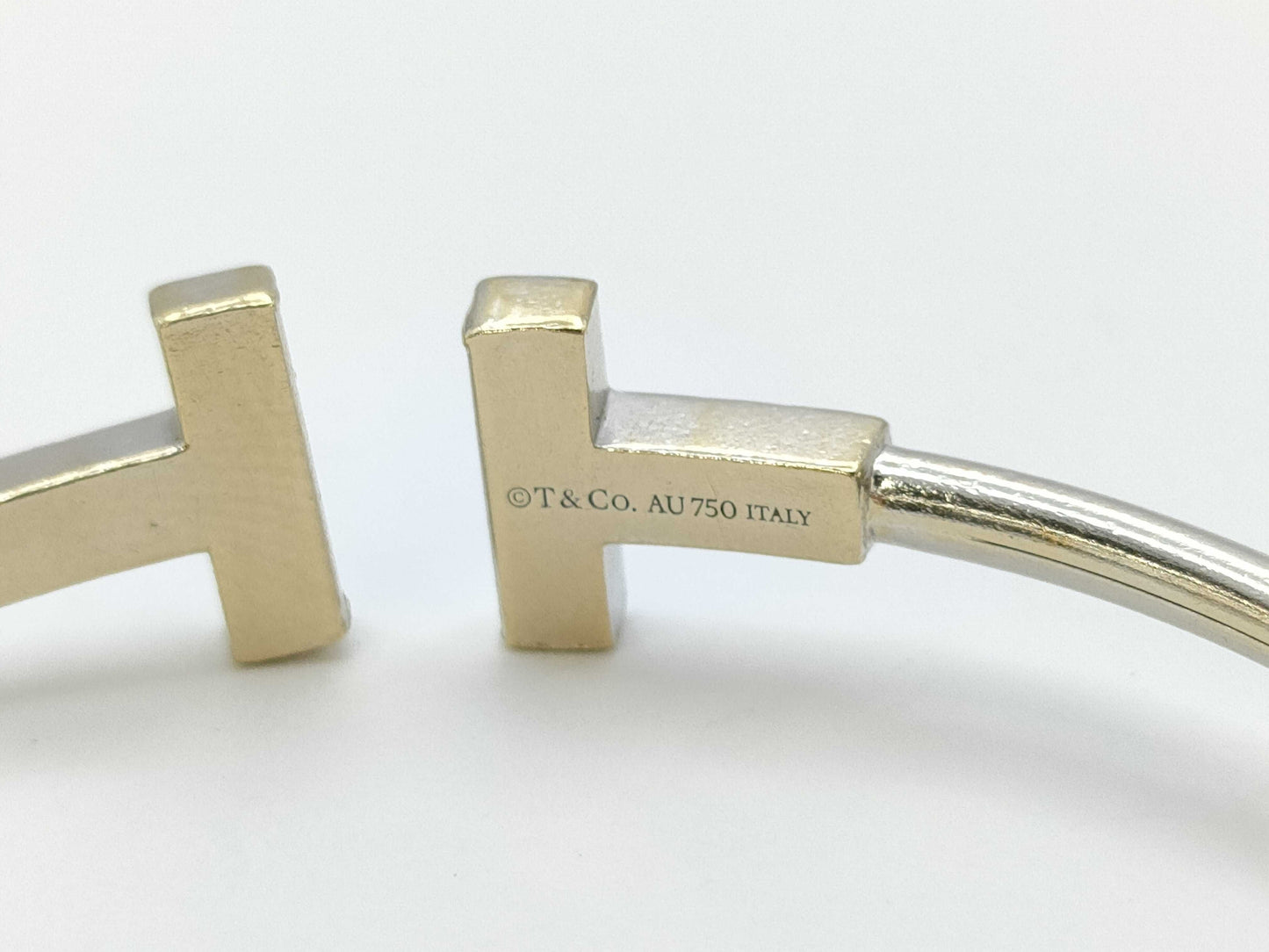 Tiffany&Co. T-Wire Diamond WG Au750 8.4g Bracelet Bangle