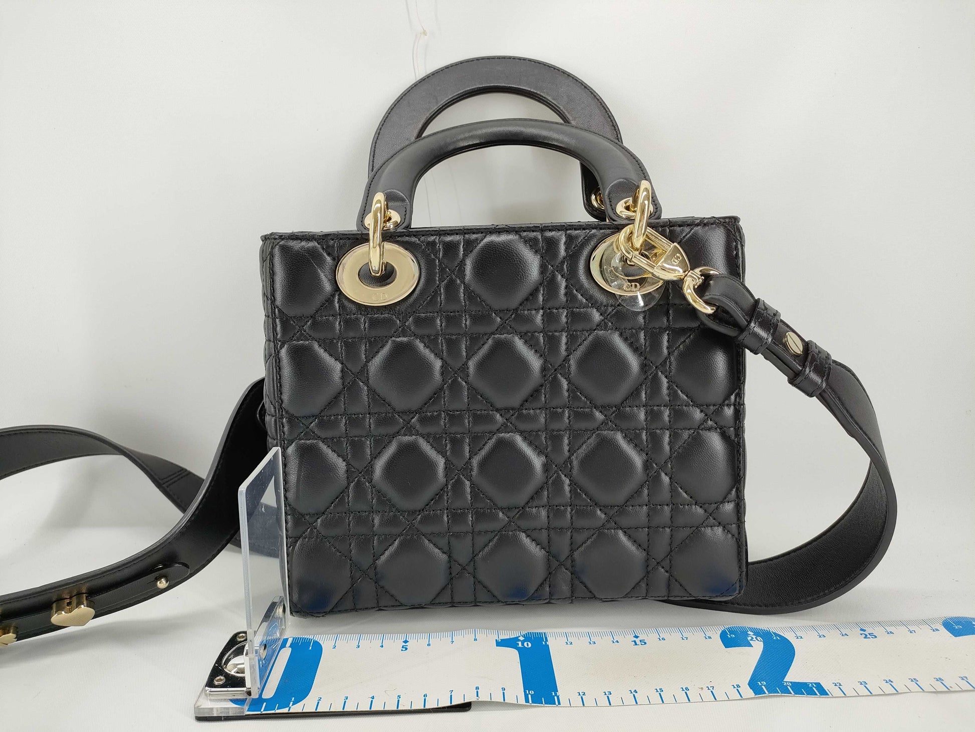 Dior Cannage Shoulder Bag Black Handbag