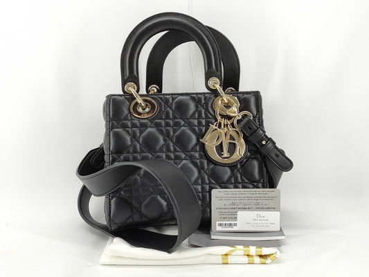 Dior Cannage Shoulder Bag Black Handbag