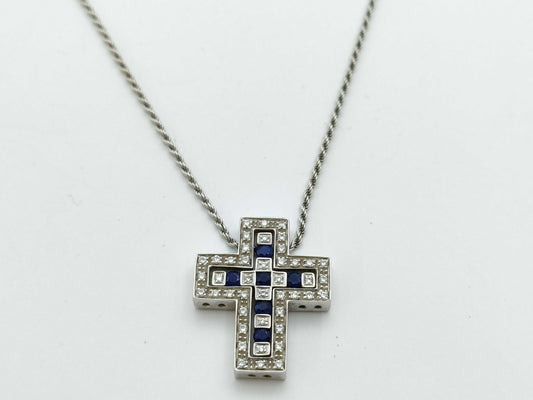 Damiani Belle Epoque Sapphire Diamond WG 750 9.9g Necklace