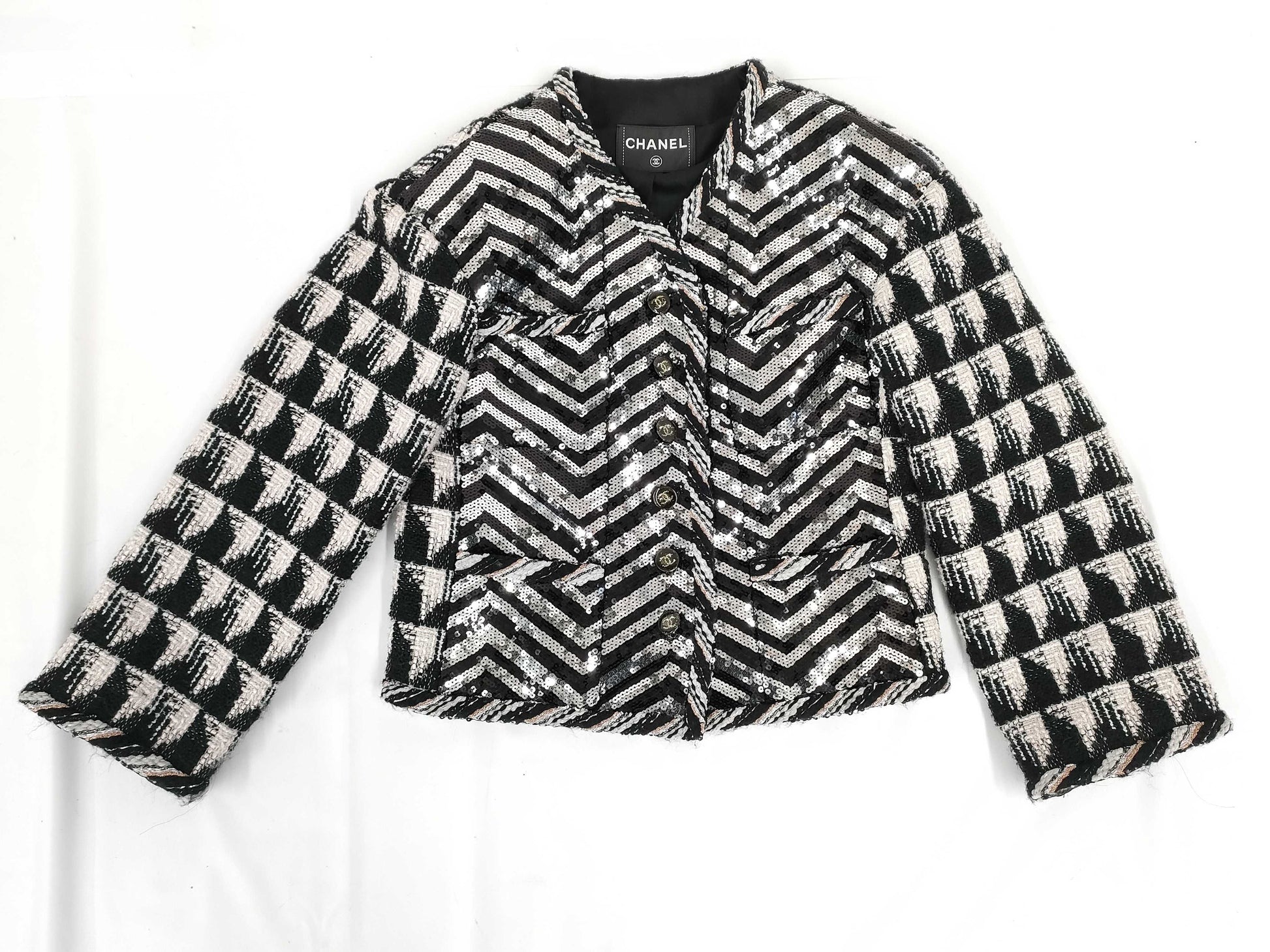 CHANEL Sequin Tweed 36 Jacket