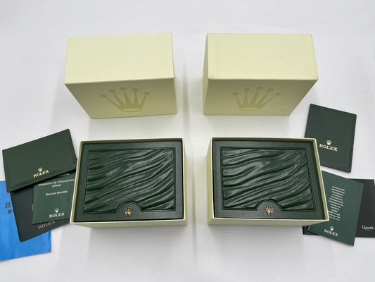 ROLEX Empty Box Set of 2 with Booklet Unisex