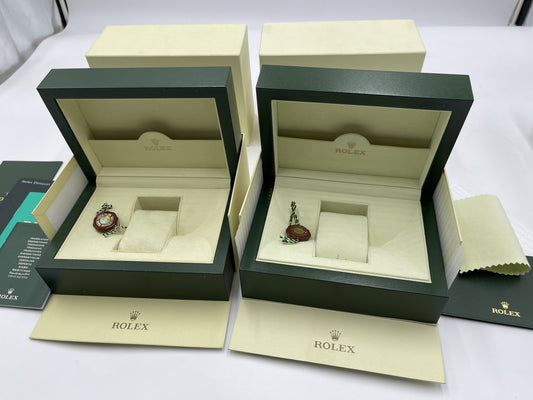 ROLEX Empty Box Set of 2 with Booklet Unisex