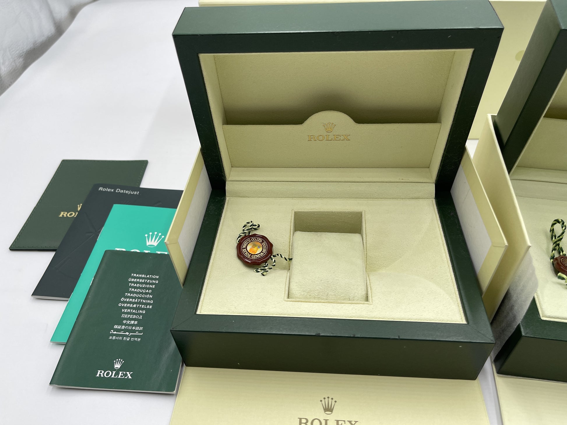 ROLEX Empty Box Set of 2 with Booklet Unisex