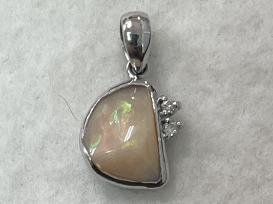 Opal 1.27ct D0.02ct K18WG 1.2g Pendant Top