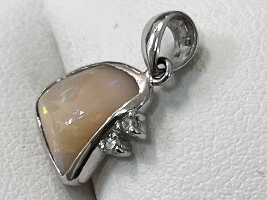 Opal 1.27ct D0.02ct K18WG 1.2g Pendant Top
