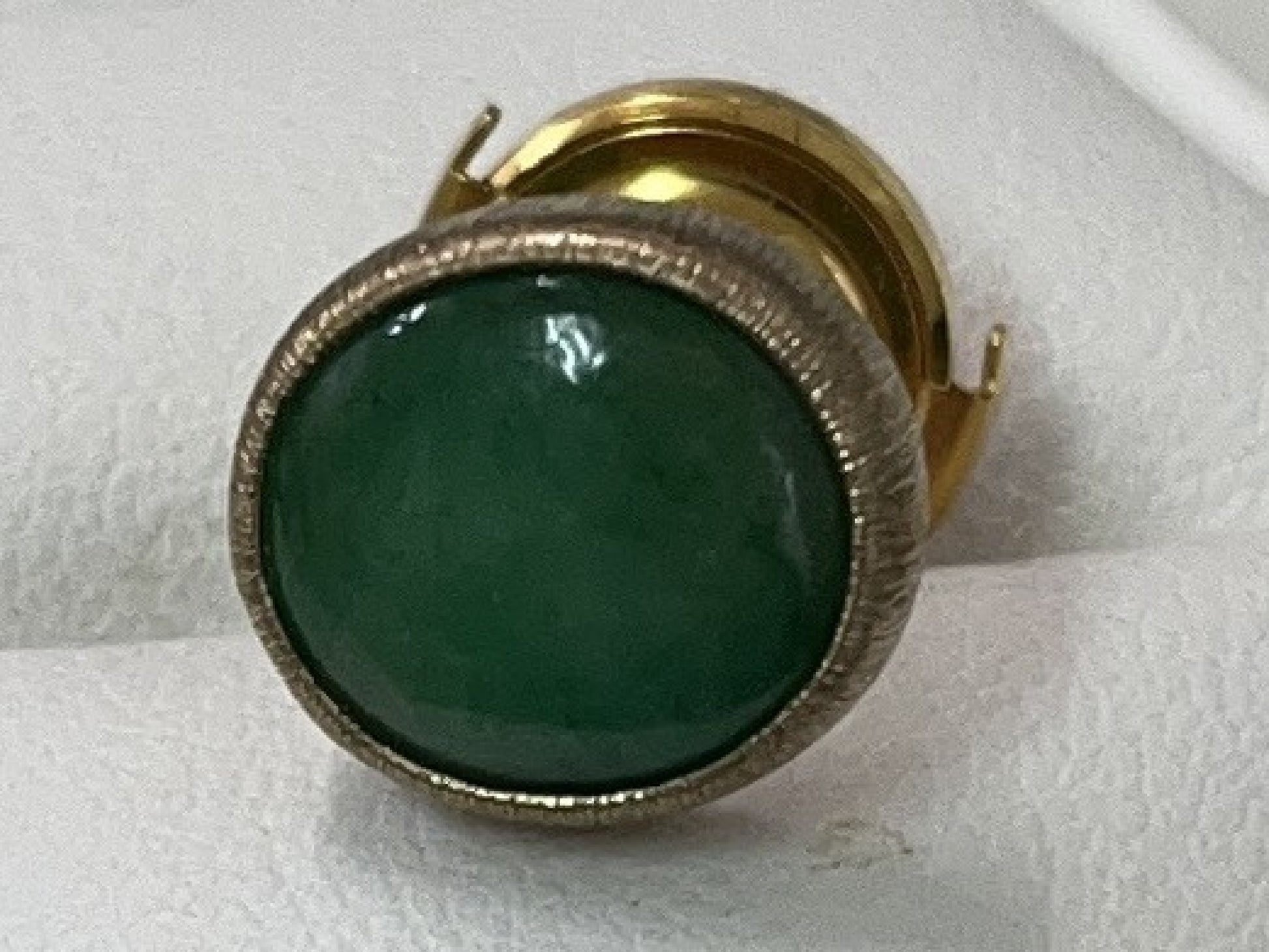 Jade 3.40ct K18 2.0g Tie Pin Cuffs