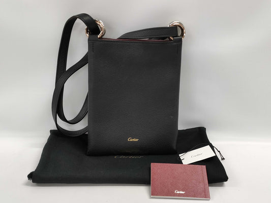 Cartier Trinity Calfskin Black Leather Shoulder Bag