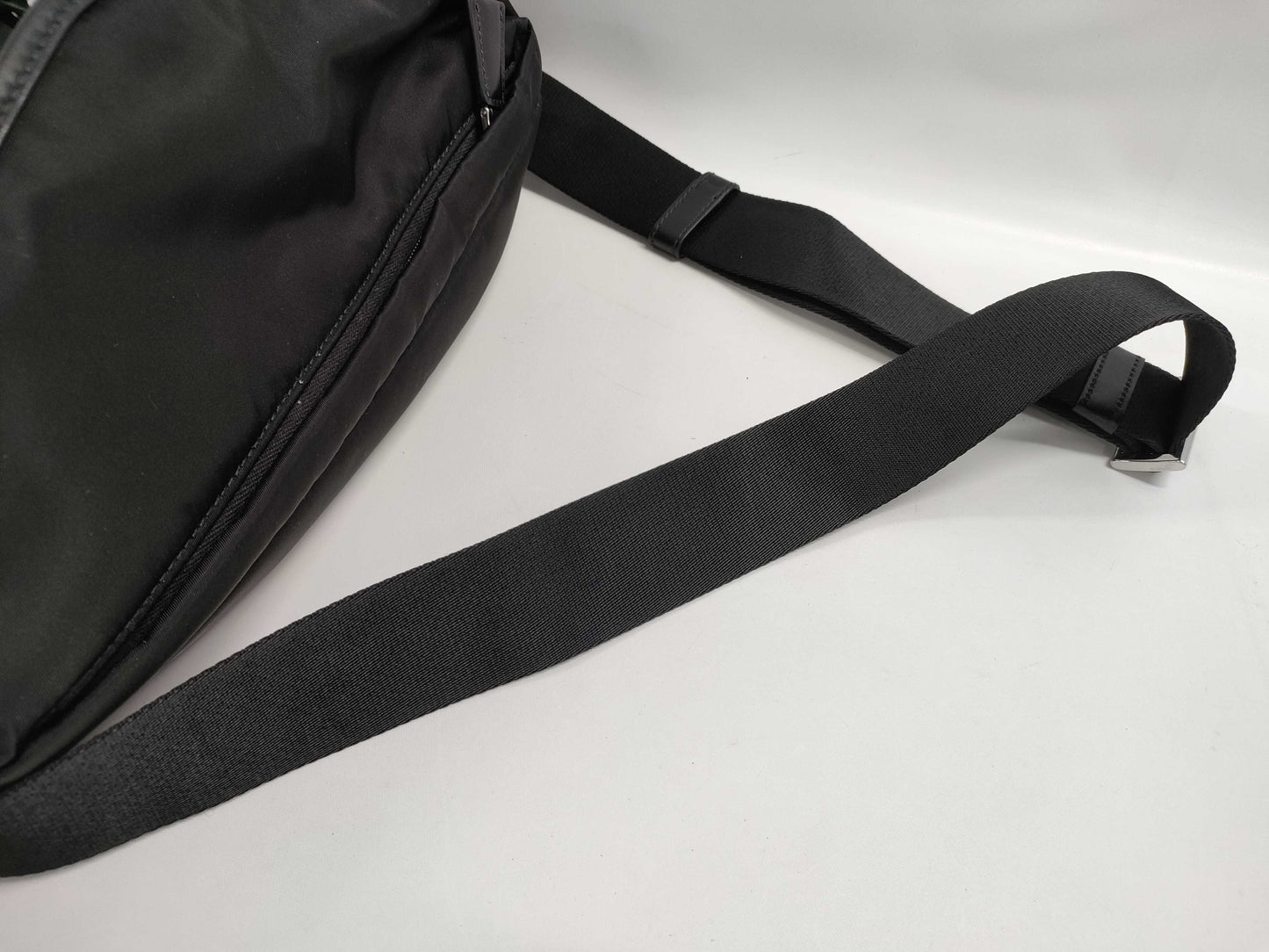 PRADA Re-Nylon Leather Shoulder Bag in Black 2VD062/RFID