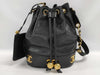 CHANEL Caviar Skin Triple Coco Drawstring Chain Shoulder Bag, Black, G Hardware, No. 2