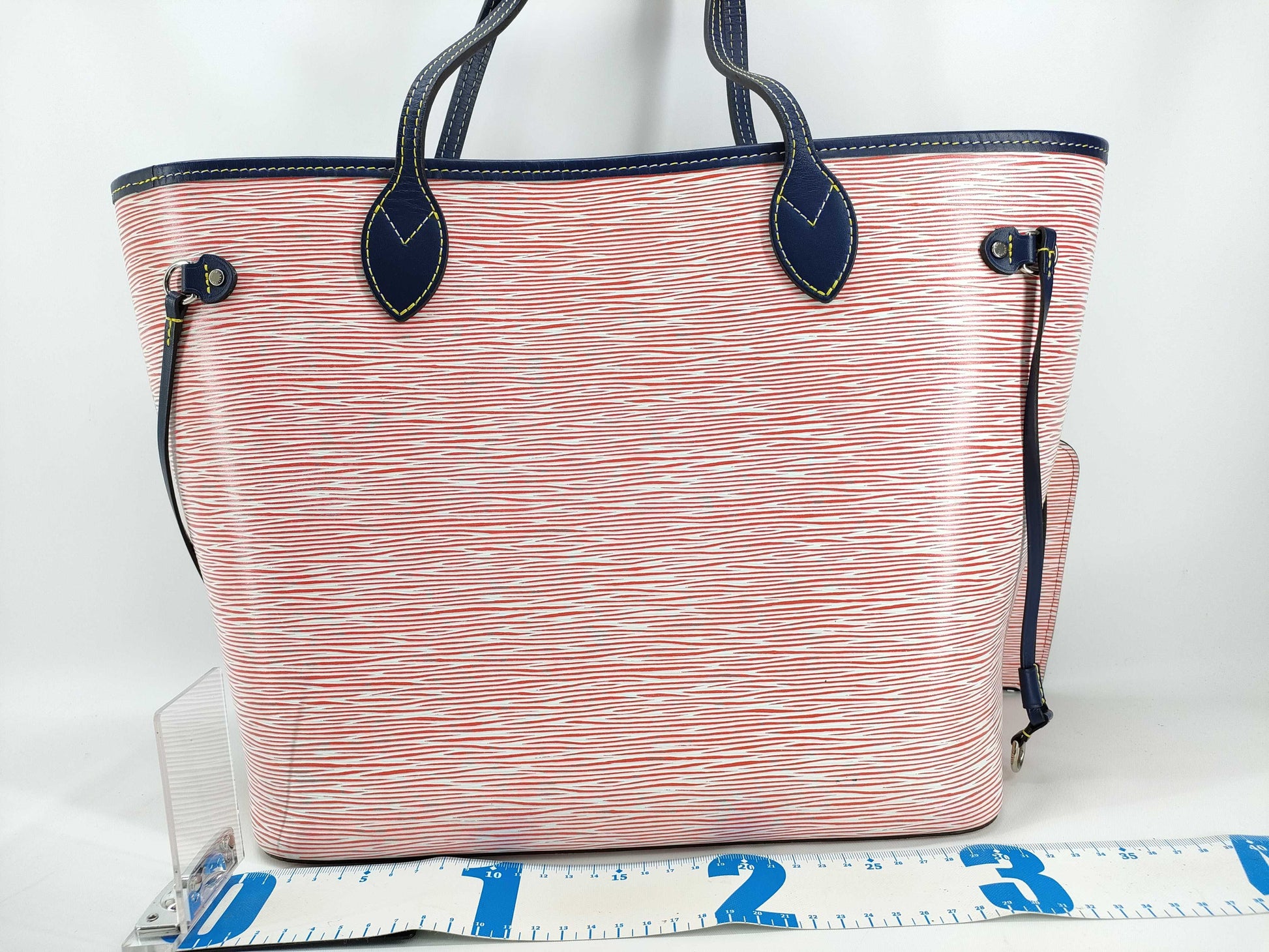 LOUIS VUITTON Epi Louis Vuitton Tote Bag M54546 Neverfull MM Epi Denim Red Blue Serial Number UB0147 Includes: Pouch, Dust Bag