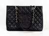 CHANEL Black Caviar Leather GST Matelasse Tote Bag with Silver Hardware and Chain, Size 17, W33cm, H24cm, D14cm , Seal Included, 1783842