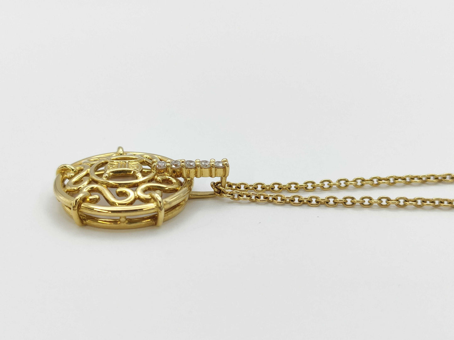 CELINE Macadam D0.11ct 750 6.8g Necklace