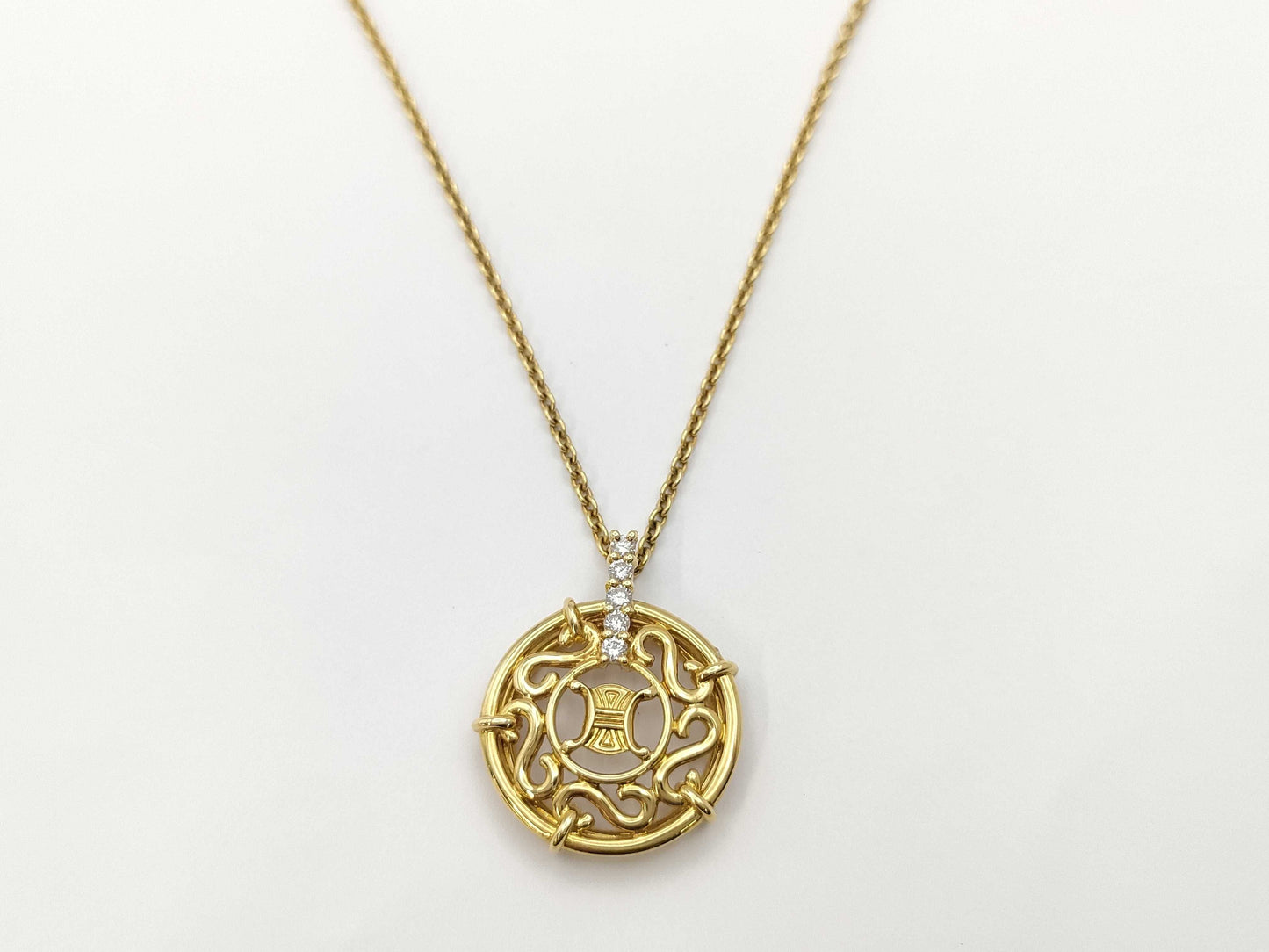 CELINE Macadam D0.11ct 750 6.8g Necklace