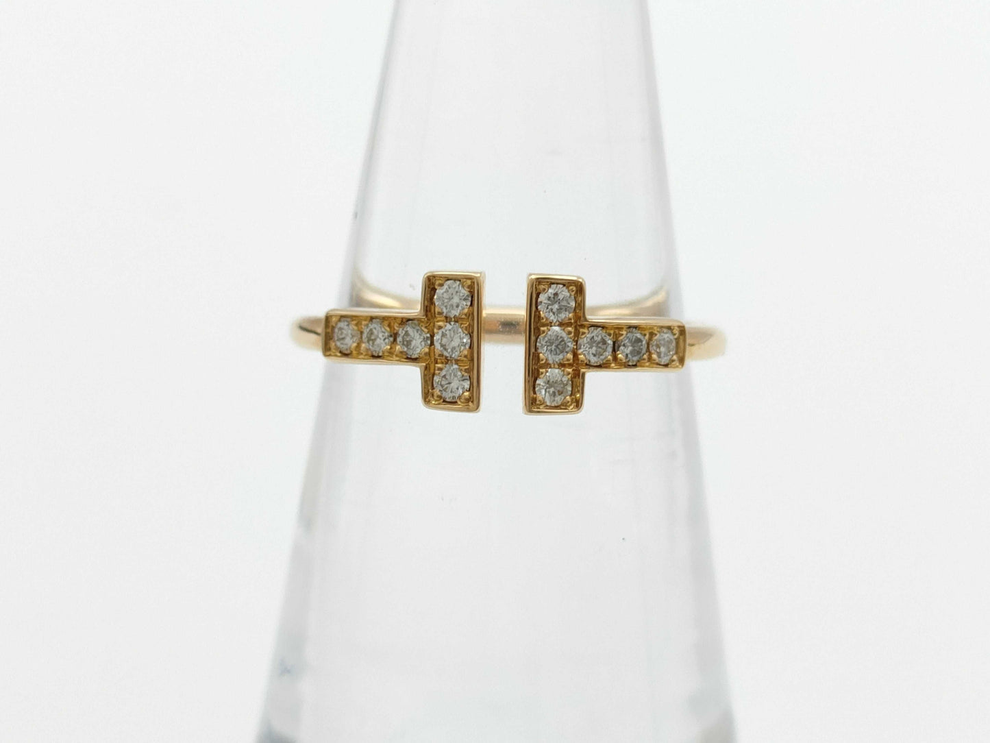 Tiffany&Co. T-Wire Diamond Au750 2.2g Ring