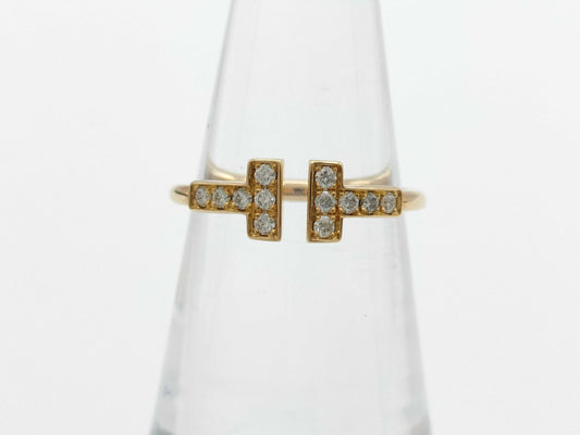 Tiffany&Co. T-Wire Diamond Au750 2.2g Ring