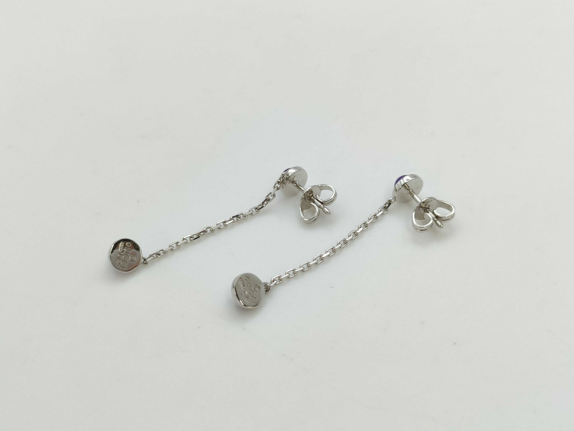 GUCCI Amethyst WG 750 2.3g Earrings