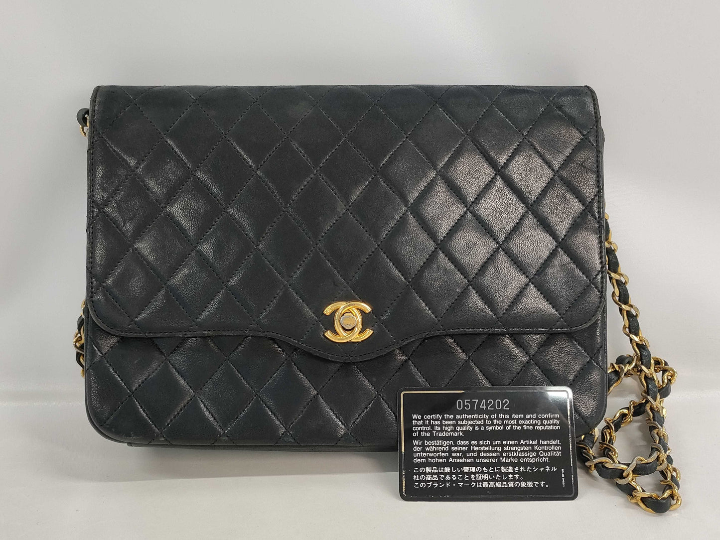 CHANEL CHANEL Matelasse Lambskin Chain Shoulder Bag with Card