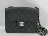 CHANEL Mini Matelasse Shoulder Bag, Caviar Leather, Silver Hardware
