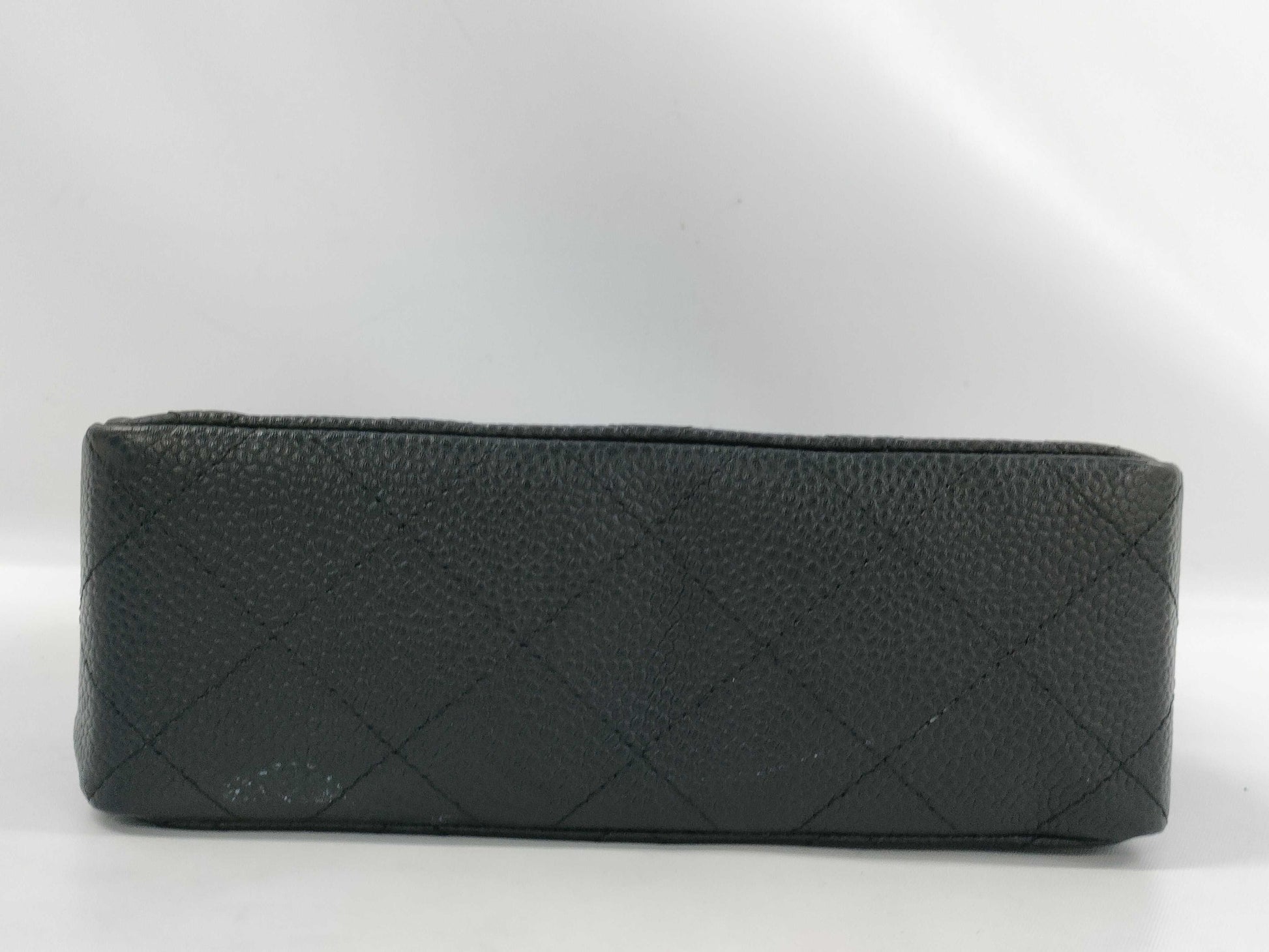 CHANEL Mini Matelasse Shoulder Bag, Caviar Leather, Silver Hardware