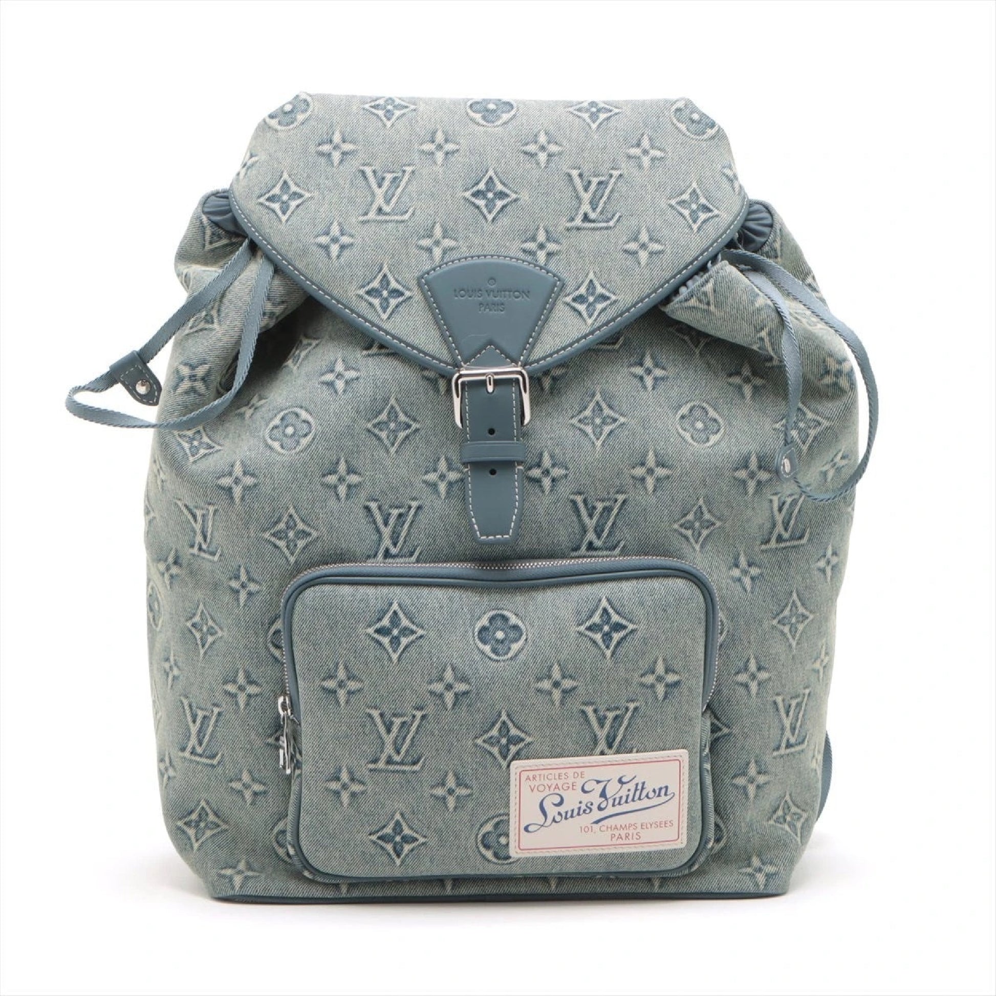 LOUIS VUITTON Denim Montsouris Backpack, Washed Denim, Backpack/Daypack, M22534. 2023 Backpack