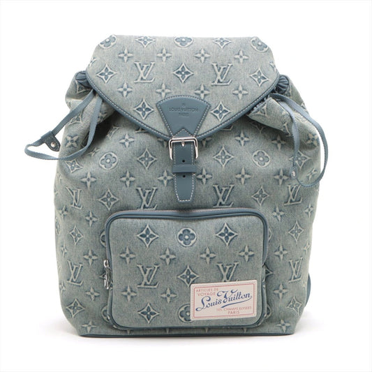 LOUIS VUITTON Denim Montsouris Backpack, Washed Denim, Backpack/Daypack, M22534. 2023 Backpack
